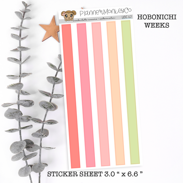 HOF.42 | Hobonichi Weeks Date Cover Colour Strips ' Watermelon'  (Transparent)