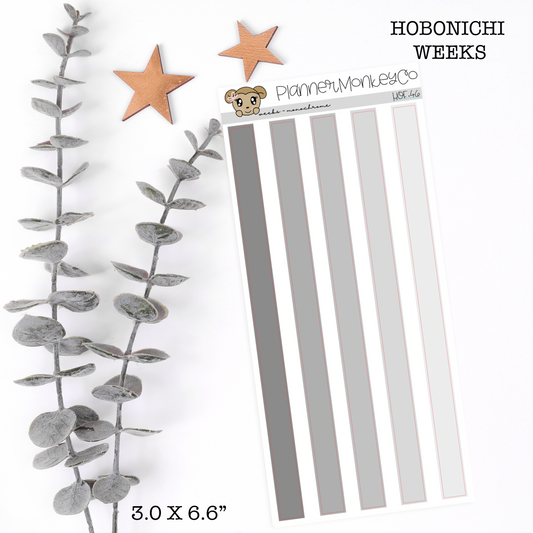 HOF.46 | Hobonichi Weeks Date Colour Cover Strips ' Monochrome ' (Transparent)