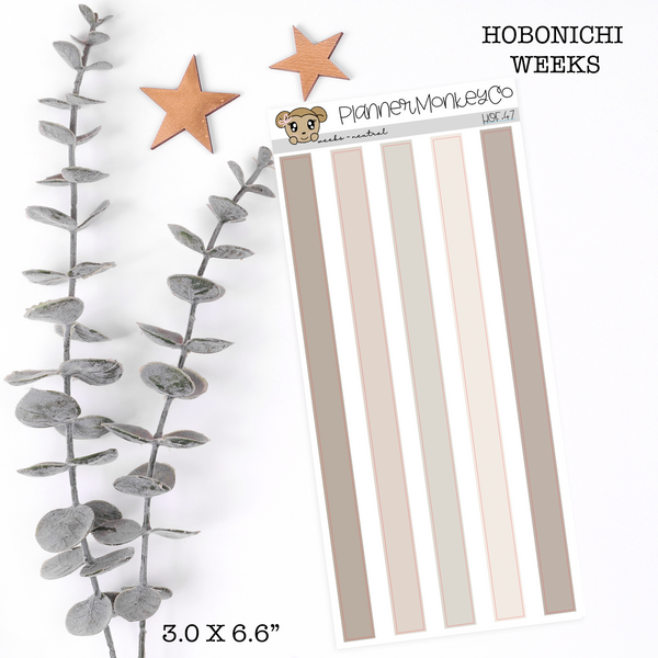 HOF.47 | Hobonichi Weeks Date Cover Colour Strips ' Neutral ' (Transparent)
