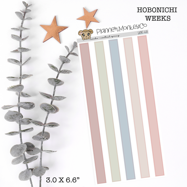 HOF.48 | Hobonichi Weeks Date Cover Colour Strips ' Neutral Spring ' (Transparent)