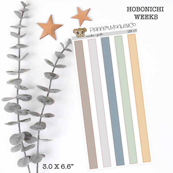 HOF.49 | Hobonichi Weeks Date Cover Colour Strips ' Fall ' (Transparent)