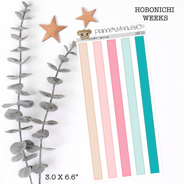 HOF.50 | Hobonichi Weeks Date Cover Colour Strips ' Spring ' (Transparent)