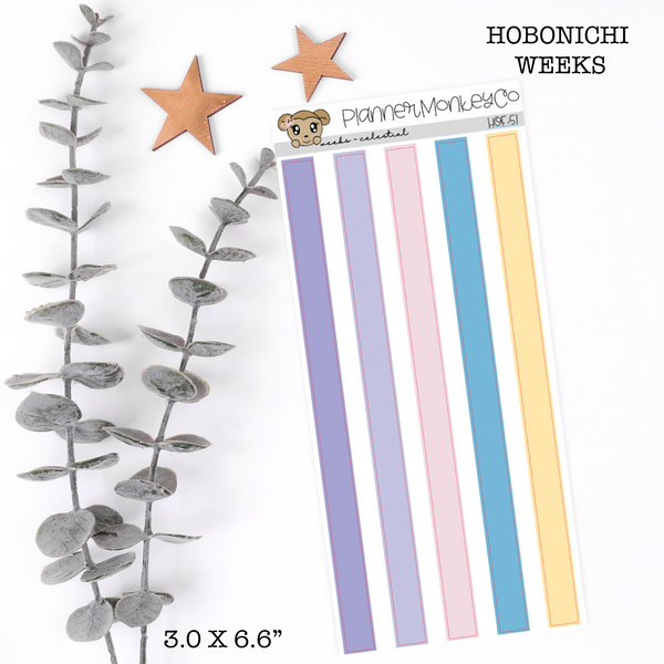 HOF.51 | Hobonichi Weeks Date Cover Colour Strips ' Celestial ' (Transparent)