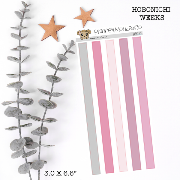 HOF.52 | Hobonichi Weeks Date Cover Colour Strips ' Love ' (Transparent)