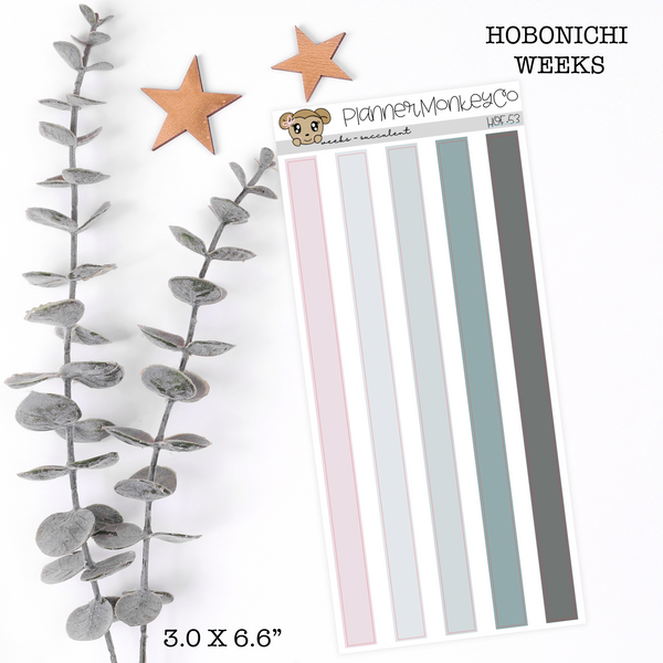 HOF.53 | Hobonichi Weeks Date Cover Colour Strips ' Succulent ' (Transparent)