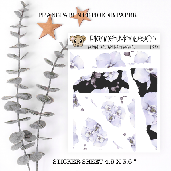 TF19 | Purple Orchid Torn Paper Deco (Transparent)