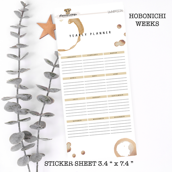 HWNOTES3 | Hobonichi Weeks Coffee Stain Yearly Planner Large Sticker