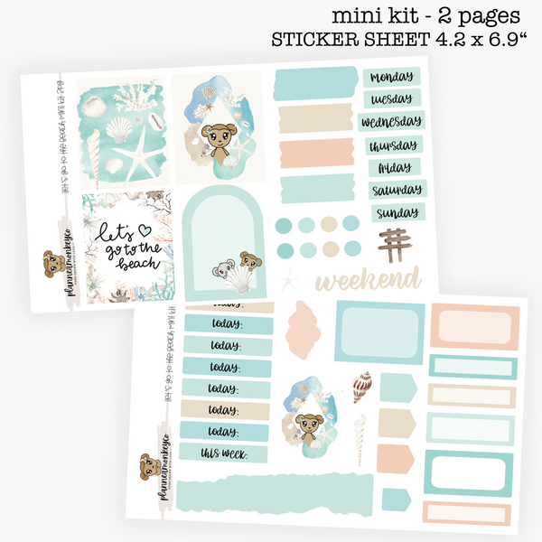 MK.2 | Let's Go To The Beach Weekly Planning Mini Kit | 2 Pages