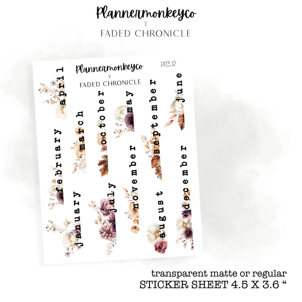 PFC.12 | Small Fall / Autumn Typewriter Month Stickers (PMC X FC) (Copy)