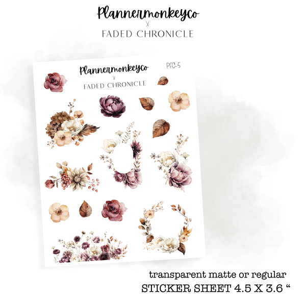 PFC.5 | Fall / Autumn Floral Deco Stickers (PMC X FC)