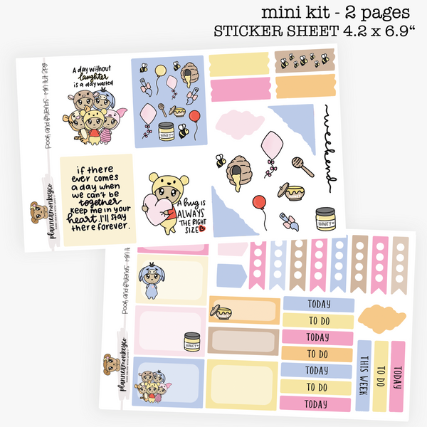 MK.3 | Pooh and Friends Weekly Planning Mini Kit | 2 Pages (Pooh And Friends Collection - LIMITED TIME)