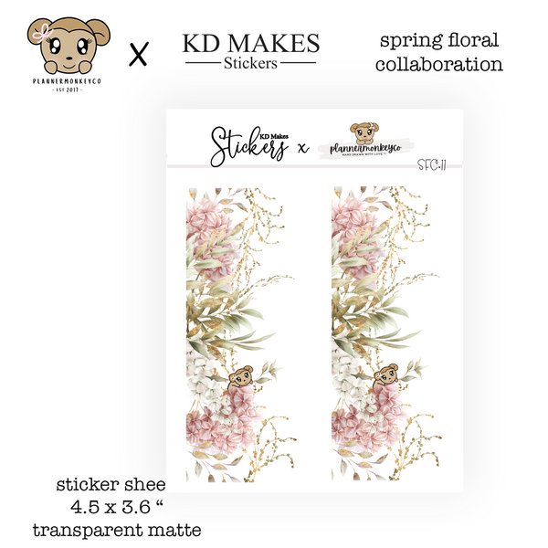 SFC.11 | Macy's Peeking Spring Floral Deco Sticker (Transparent) (PMC X KDMAKES)