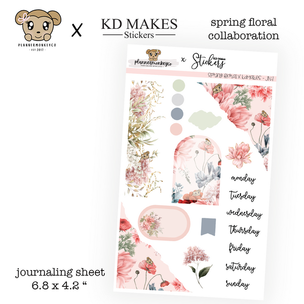 JN.1 | Spring Floral  PMC X KDMAKES Journaling Deco Kit | Regular OR Transparent Matte