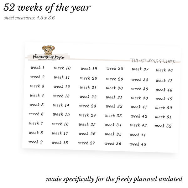 F116 | Freely Planned 52 Weeks Of The Year (Transparent)