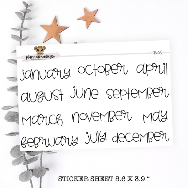 TF65 | Monthly Script Curley Font BIG (TRANSPARENT) BIG