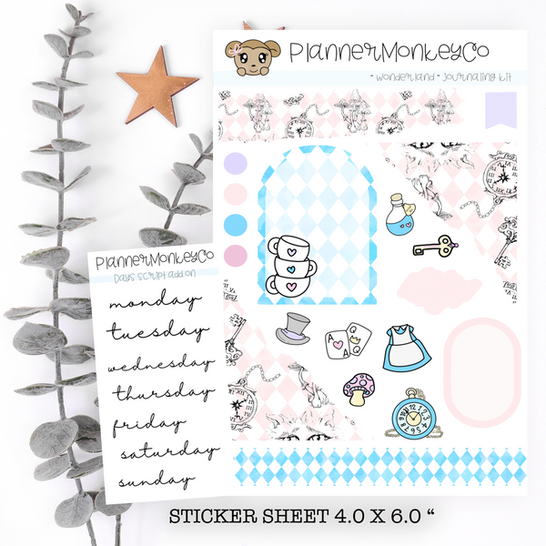 Macy In Wonderland Journaling Deco Sheet