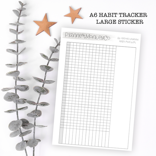 A61 | A6 Habit Tracker Full Page Large Sticker