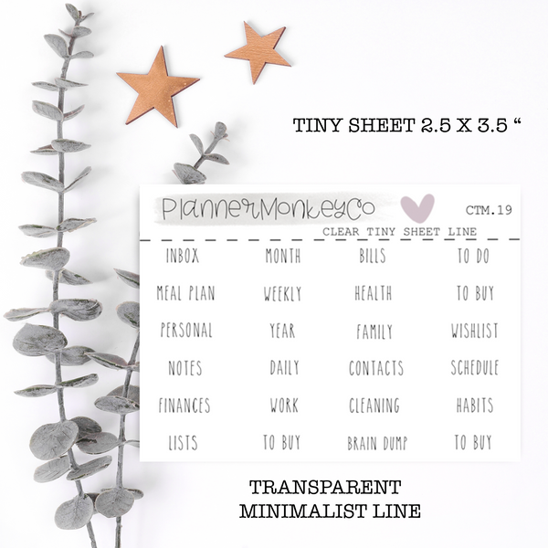 CTM.19 | Divider/Tab Label Tiny Sheet (Transparent)
