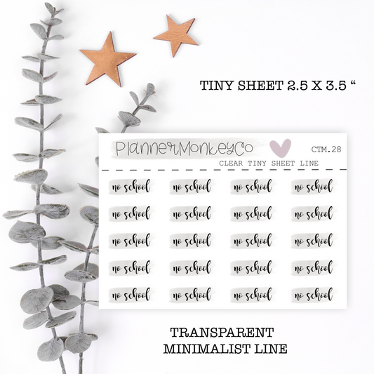 CTM.28 | No School Script Tiny Sheet (Transparent)
