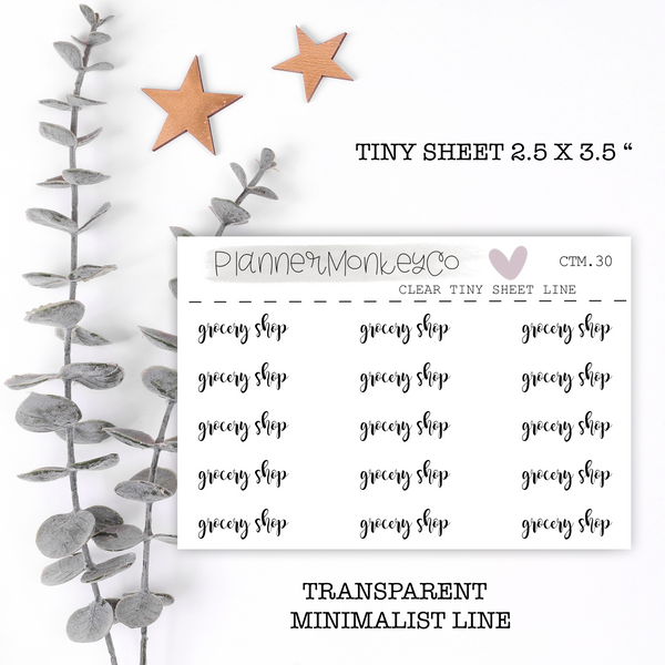 CTM.30 | Grocery Shop Script Tiny Sheet (Transparent)