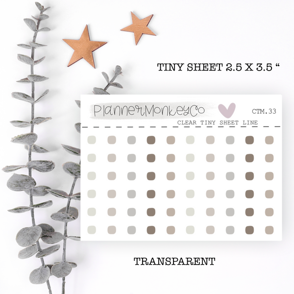 CTM.33 | Neutral Variety Minimal Check Box Tiny Sheet (Transparent)