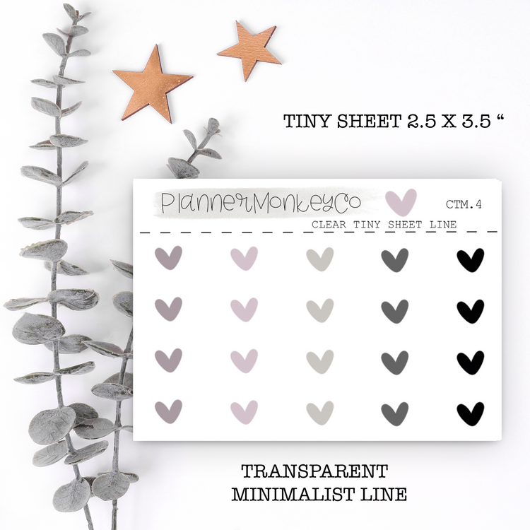 CTM.4 | Minimal Variety Heart Tiny Sheet (Transparent)