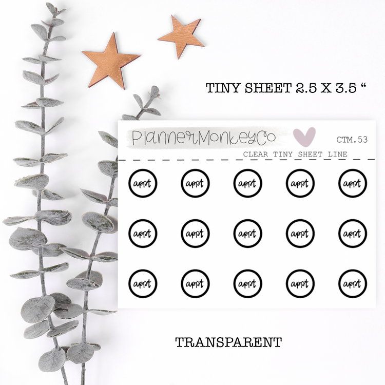 CTM.53 | 'appt' Circle Tiny Sheet (Transparent)