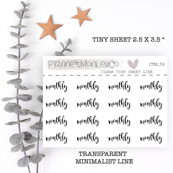 CTM.59 | Monthly Script Tiny Sheet (transparent)