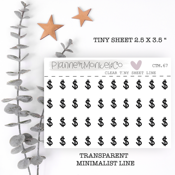 CTM.67 | Dollar Sign $ Tiny Sheet (Transparent)