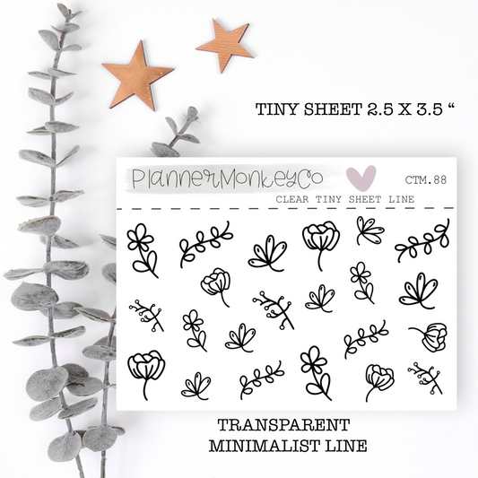 CTM.88 | Minimal Small Florals Tiny Sheet (Transparent)