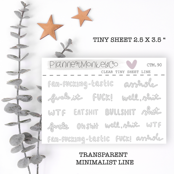 CTM.90 | Swear words Tiny Sheet (Transparent)