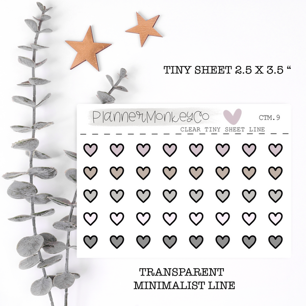 CTM.9 | Minimal Hearts Tiny Sheet (Transparent)