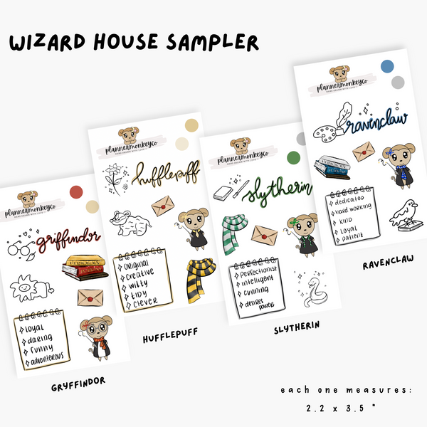 SA.42 | Wizard House Sampler | Gryffindor, Hufflepuff, Slytherin, Ravenclaw