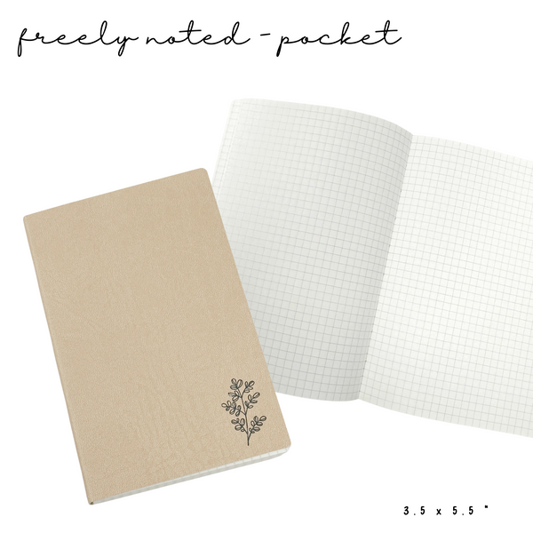 Freely Noted Pocket Size - 192pg BEIGE | Tomoe River Paper Notebook