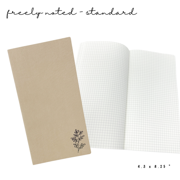 Freely Noted Standard Size - BEIGE | 52 gsm Tomoe River Paper Notebook (no monthly calendars)