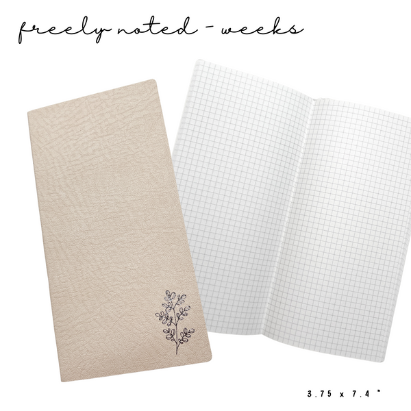 Freely Noted Weeks Size - 192pg BEIGE | 52 gsm Tomoe River Paper Notebook (no monthly calendars)