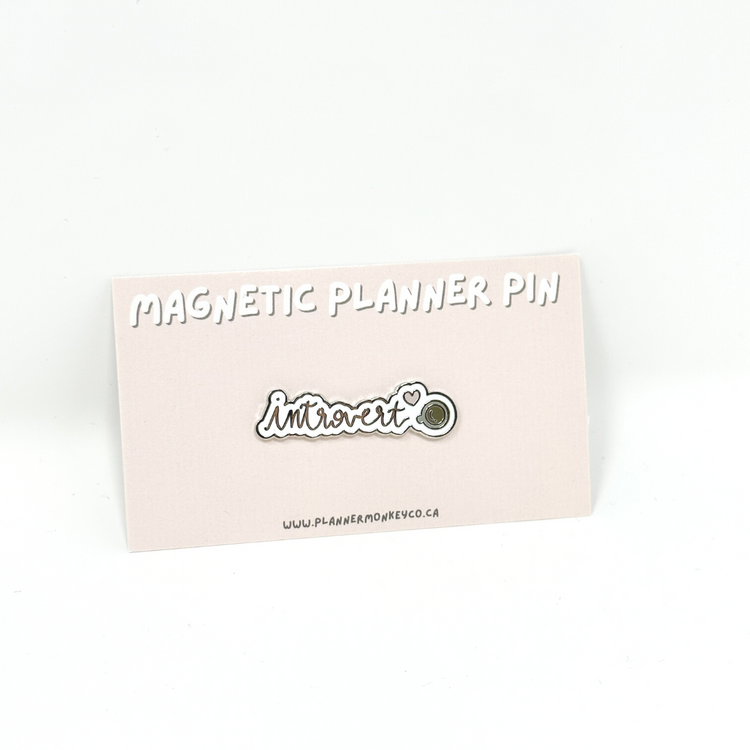 Introvert Script Enamel Magnetic Planner Pin