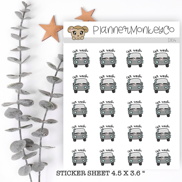 D104 | Wash Car Doodle Stickers