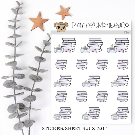 D116 | Winter Self Care / Book Stack Doodles