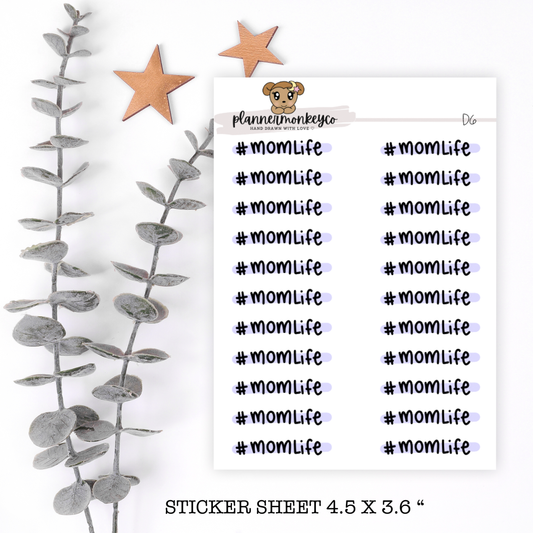 D6 | #momlife Script Stickers