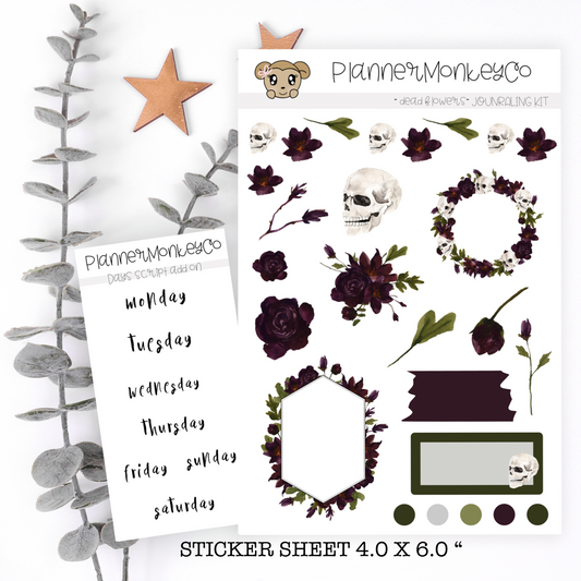 ' Dead Flowers ' Journaling Deco Kit | Regular + Transparent Matte