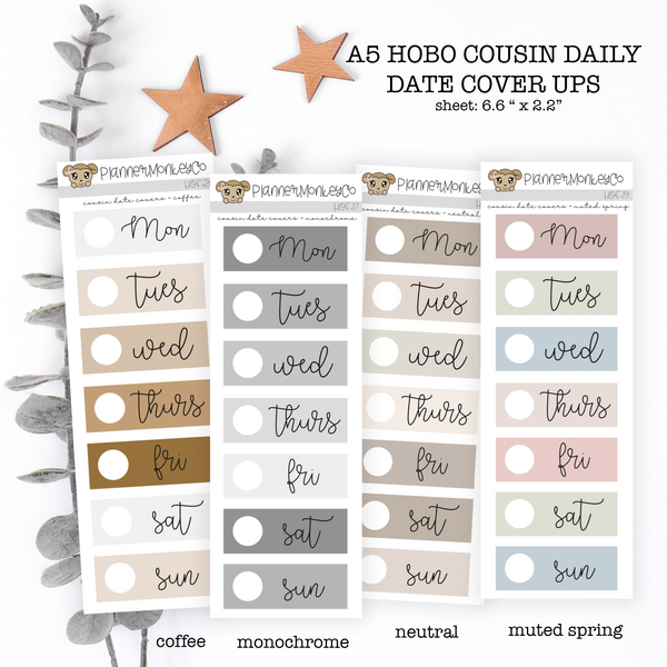 HOF.17 - HOF.20 | Hobonichi Cousin Daily Date Covers (Choose Color Pallet)