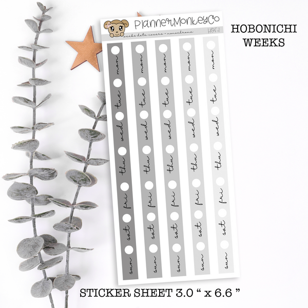 HOF.1 | Hobonichi Weeks Date Cover Strips ' monochrome '