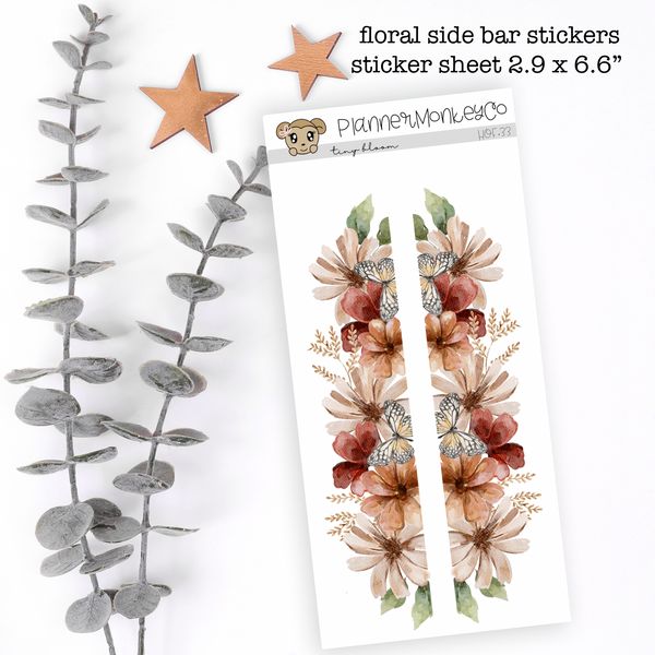 HOF.33 | Tiny Bloom Floral Side Bar Deco (Transparent)