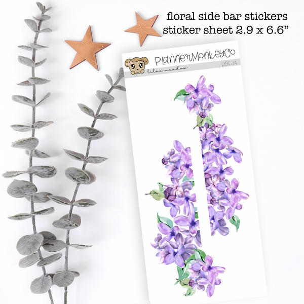 HOF.34 | Lilac Meadow Floral Side Bar Deco (Transparent)