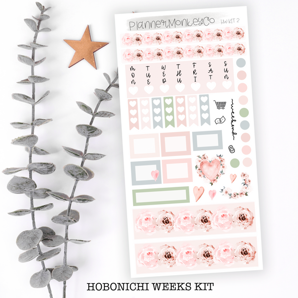 Valentines Floral Hobonichi Weeks Kit