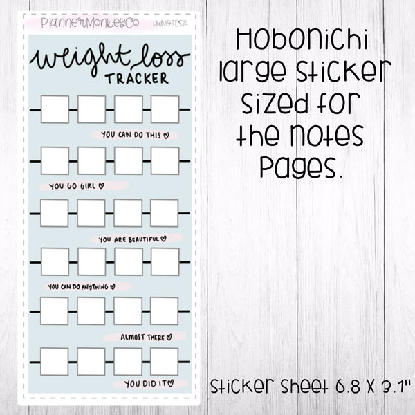 HWNOTES14 | Hobonichi Weeks ' Weight loss tracker ' Large Sticker12