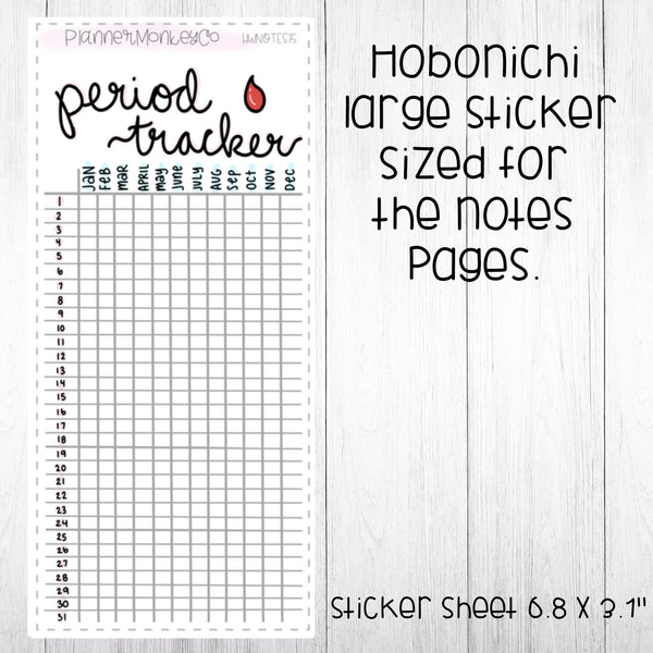 HWNOTES15 | Hobonichi Weeks ' Period Tracker ' Large Sticker