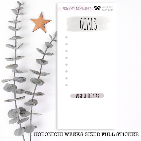 HWNOTES19 | Hobonichi Weeks Goals Full Page Sticker