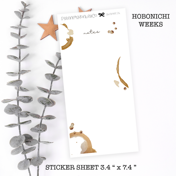 HWNOTES24 | Hobonichi Weeks " Coffee Stain Notes " Large Sticker